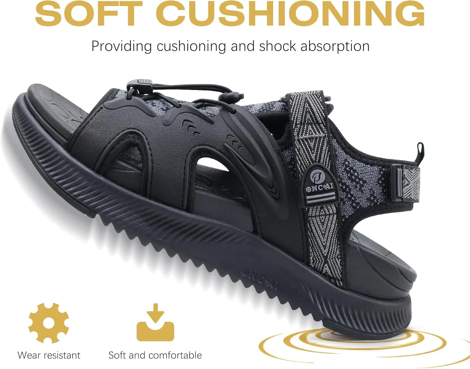 صندل پیاده روی زنانه ONCAI، صندل ورزشی و پیاده روی با پشتیبانی از قوس پا، کفی طبی مناسب برای پلانتار فاسیایتی، صندل زنانه با بند قابل تنظیم (سایز آمریکا 6-12)، مشکی، 7.5 صندل پیاده روی زنانه ONCAI، صندل ورزشی و پیاده روی با پشتیبانی از قوس پا، کفی طبی مناسب برای پلانتار فاسیایتی، صندل زنانه با بند قابل تنظیم (سایز آمریکا 6-12)، مشکی، 7.5