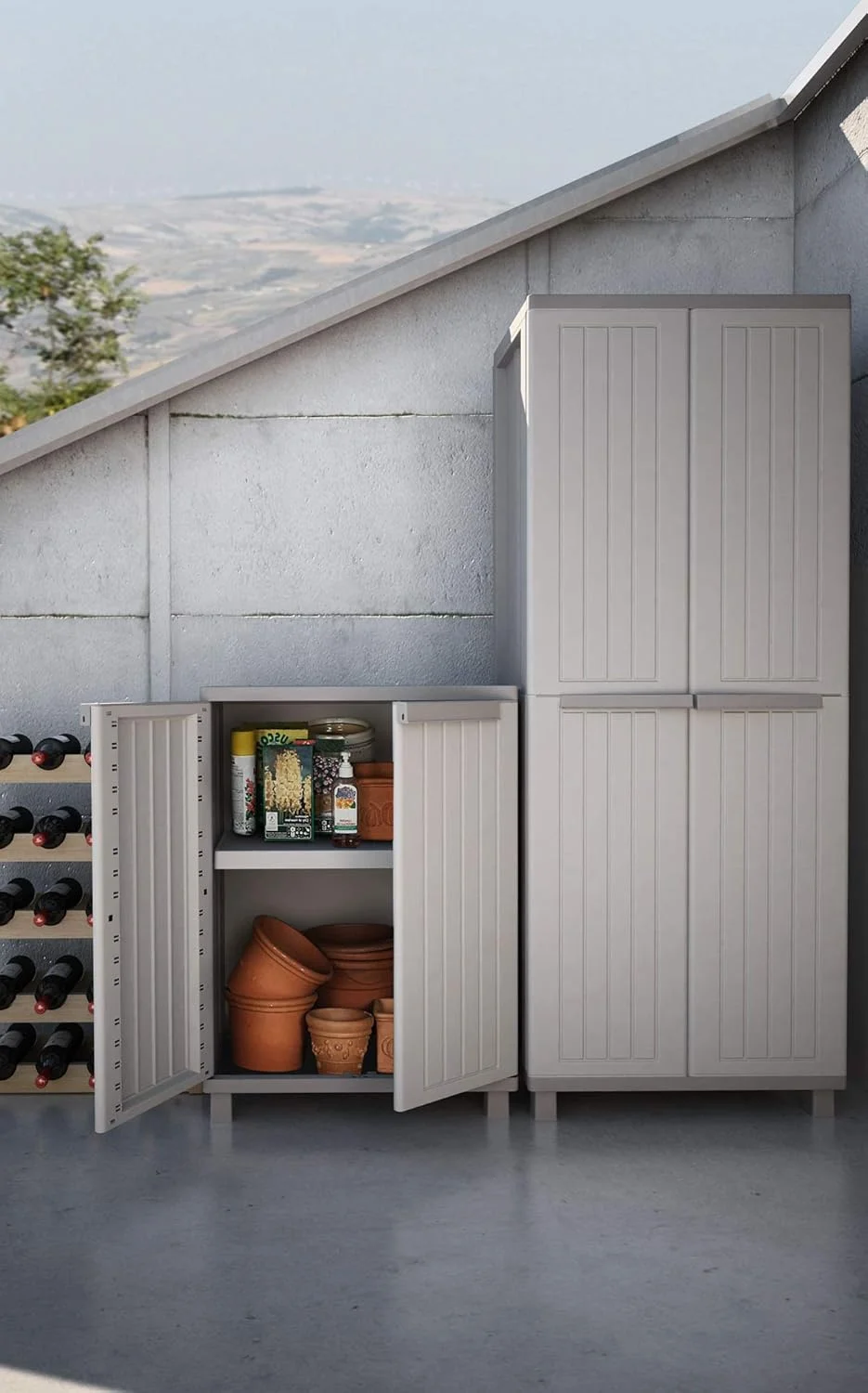 کمد دو درب تری مدل Jwood 268 با 3 طبقه داخلی - 68x37.5x170 سانتی متر