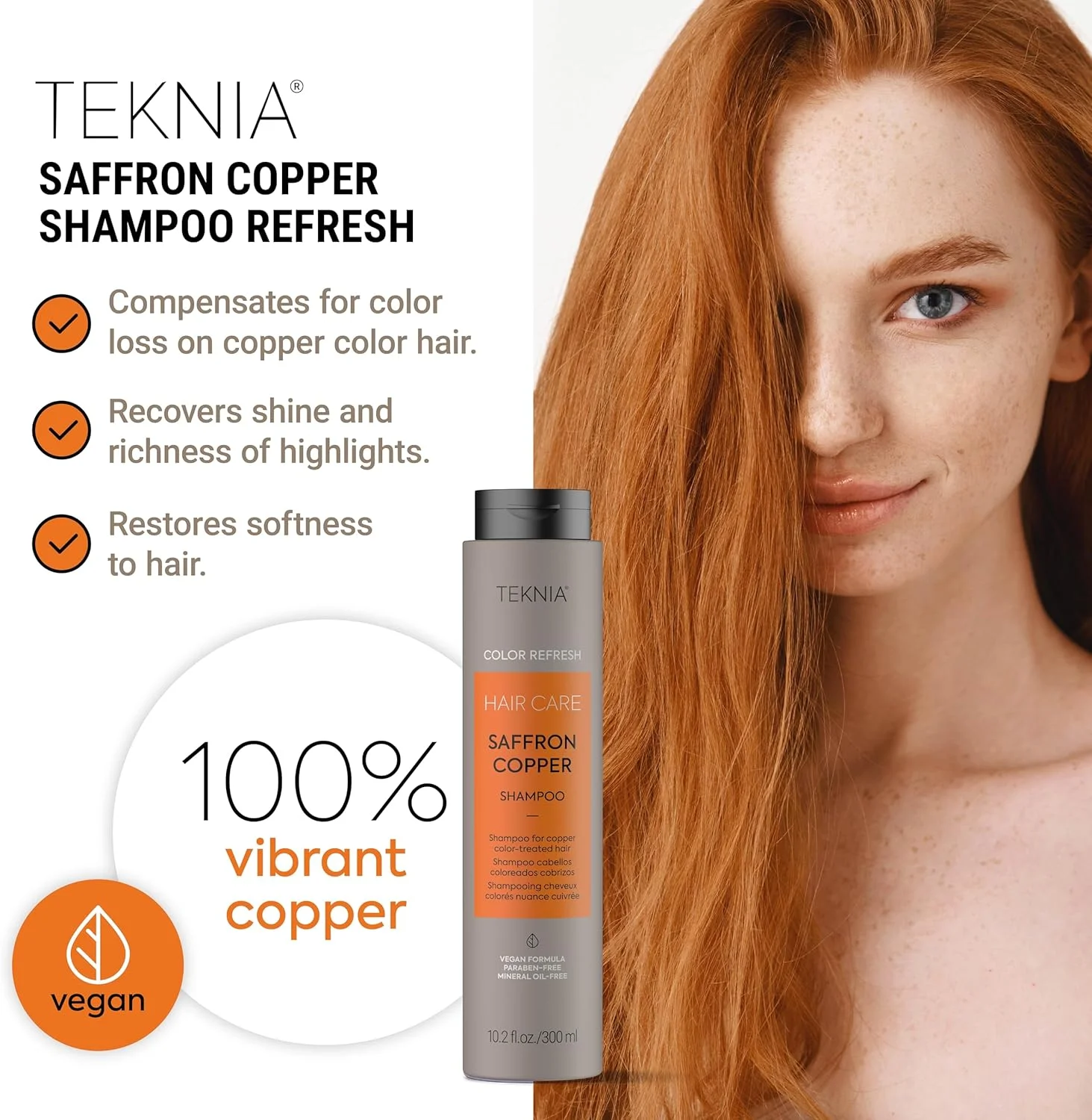 شامپو رنگساژ مس زعفرانی لاکمه تکنیا کالر رفرش، افزایش درخشندگی و ماندگاری رنگ مو 300 میل شامپو رنگساژ مس زعفرانی لاکمه تکنیا کالر رفرش، افزایش درخشندگی و ماندگاری رنگ مو 300 میل