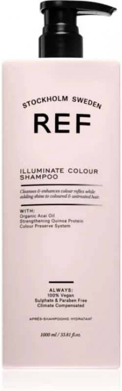 شامپو تقویت کننده و درخشان کننده رنگ مو رفرنس آف سوئدن مدل Illuminate Colour حجم 1000 میلی لیتر، مناسب موهای رنگ شده و طبیعی، حاوی روغن آکای ارگانیک و پروتئین کینوا شامپو تقویت کننده و درخشان کننده رنگ مو رفرنس آف سوئدن مدل Illuminate Colour حجم 1000 میلی لیتر، مناسب موهای رنگ شده و طبیعی، حاوی روغن آکای ارگانیک و پروتئین کینوا