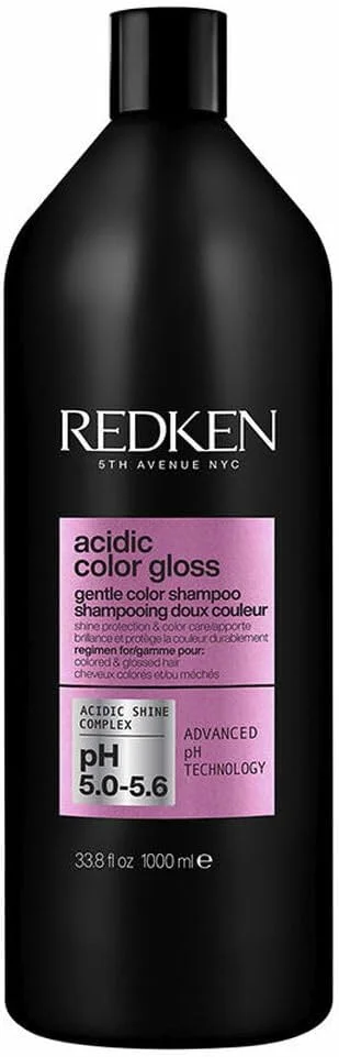 شامپو براق کننده و تثبیت کننده رنگ مو رِدکِن مدل اَسیدیک کالر گلاس، ۱ لیتر