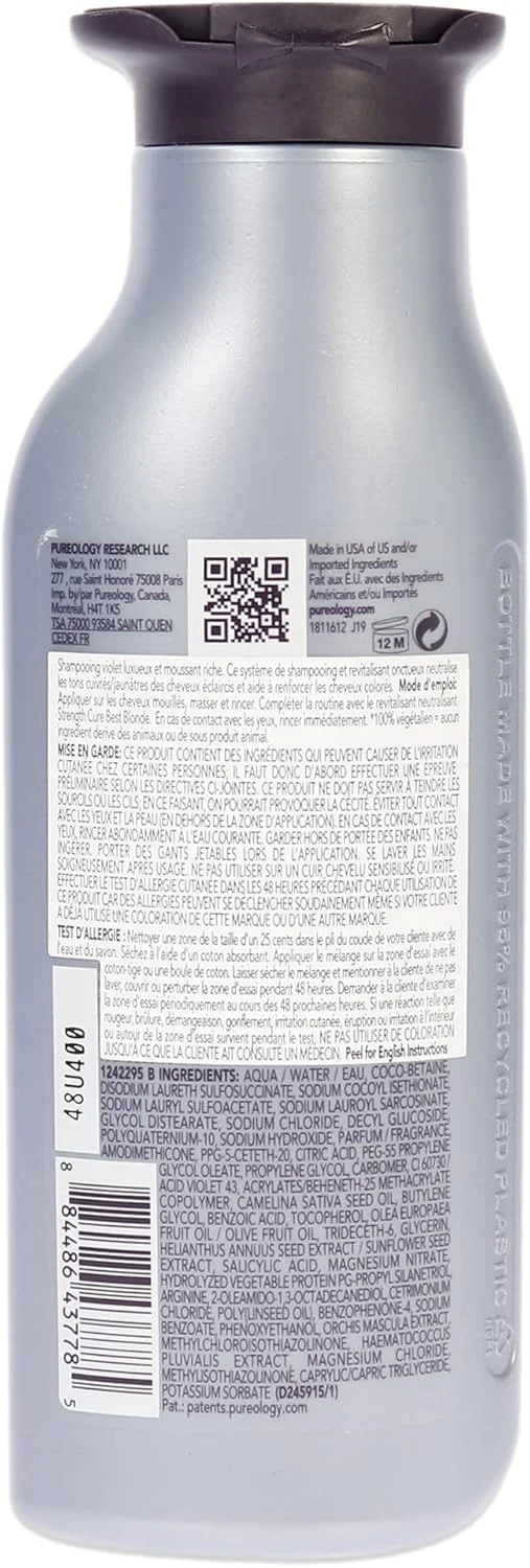 شامپو پیورولوژی Strength Cure Best Blonde (ضد زردی و تقویت کننده موهای رنگ شده) 250ml/8.5oz شامپو پیورولوژی Strength Cure Best Blonde (ضد زردی و تقویت کننده موهای رنگ شده) 250ml/8.5oz