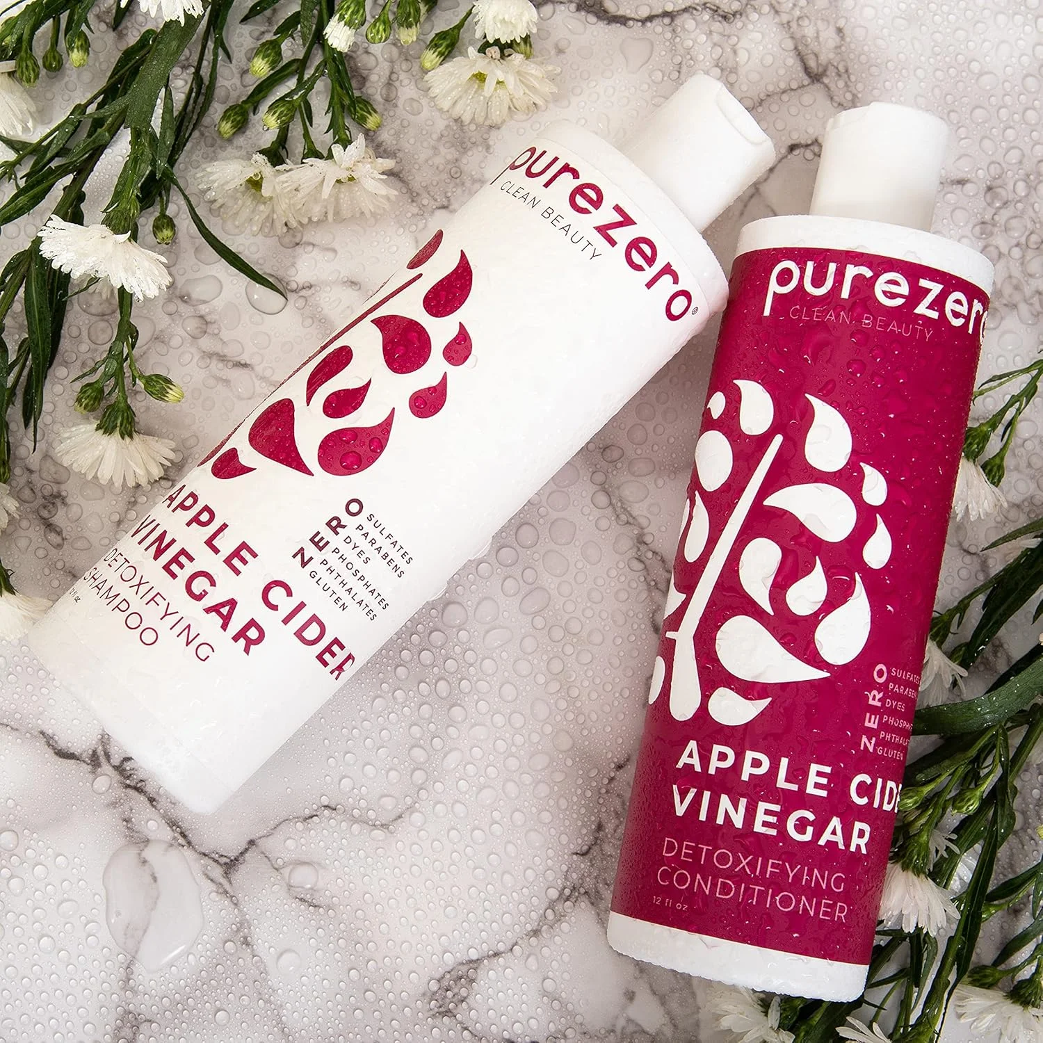 شامپو سم زدای سرکه سیب Purezero، 355 میلی لیتر - سم زدایی پوست سر و مو - متعادل کننده pH - افزایش آبرسانی - بدون سولفات، پارابن، رنگ - 100% گیاهی و بدون تست حیوانی شامپو سم زدای سرکه سیب Purezero، 355 میلی لیتر - سم زدایی پوست سر و مو - متعادل کننده pH - افزایش آبرسانی - بدون سولفات، پارابن، رنگ - 100% گیاهی و بدون تست حیوانی