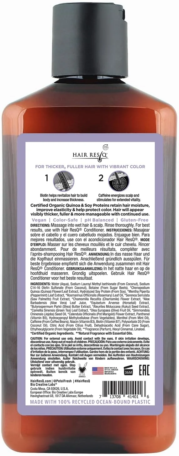 شامپو بیوتین ضخیم کننده و محافظ رنگ مو پتال فرش Hair Resq | برای موهای نازک | تثبیت کننده رنگ و ضد شکستگی | وگان و بدون تست حیوانی | 355 میلی لیتر شامپو بیوتین ضخیم کننده و محافظ رنگ مو پتال فرش Hair Resq | برای موهای نازک | تثبیت کننده رنگ و ضد شکستگی | وگان و بدون تست حیوانی | 355 میلی لیتر