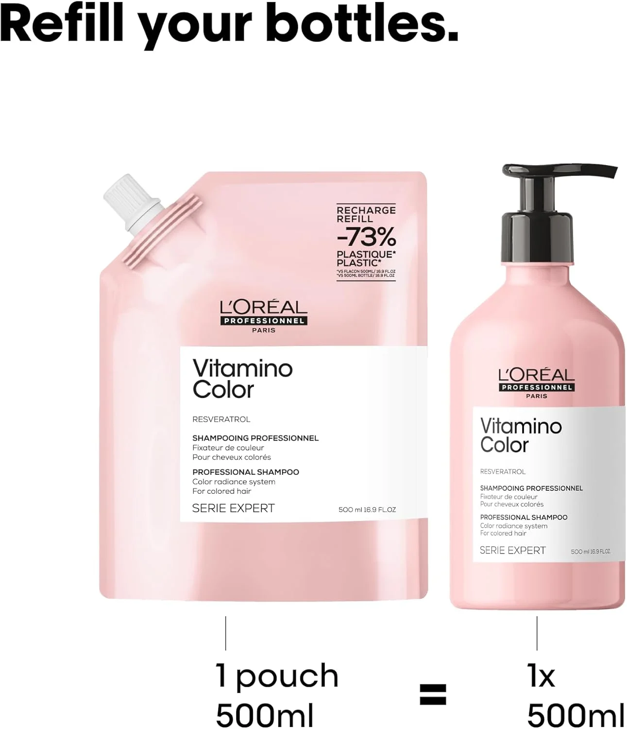 شامپو محافظ رنگ مو لورآل پروفشنال ویتامینو کالر، سری اکسپرت - 500 میلی لیتر