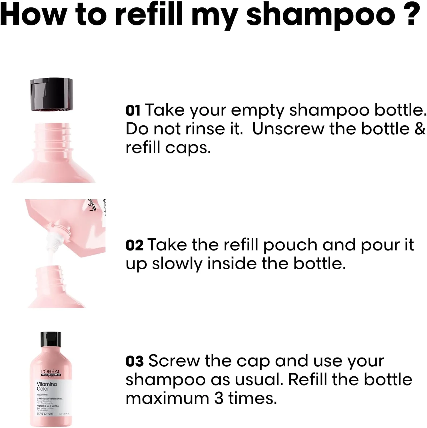 شامپو محافظ رنگ مو لورآل پروفشنال ویتامینو کالر، سری اکسپرت - 500 میلی لیتر