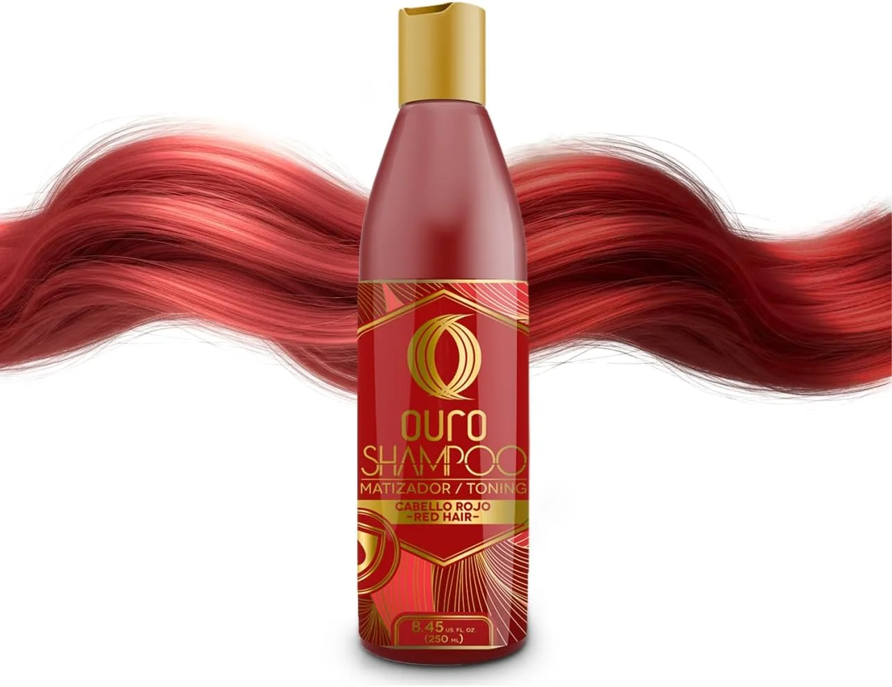 شامپو تونینگ قرمز مو Ouro، تثبیت کننده رنگ قرمز، 250 میلی لیتر