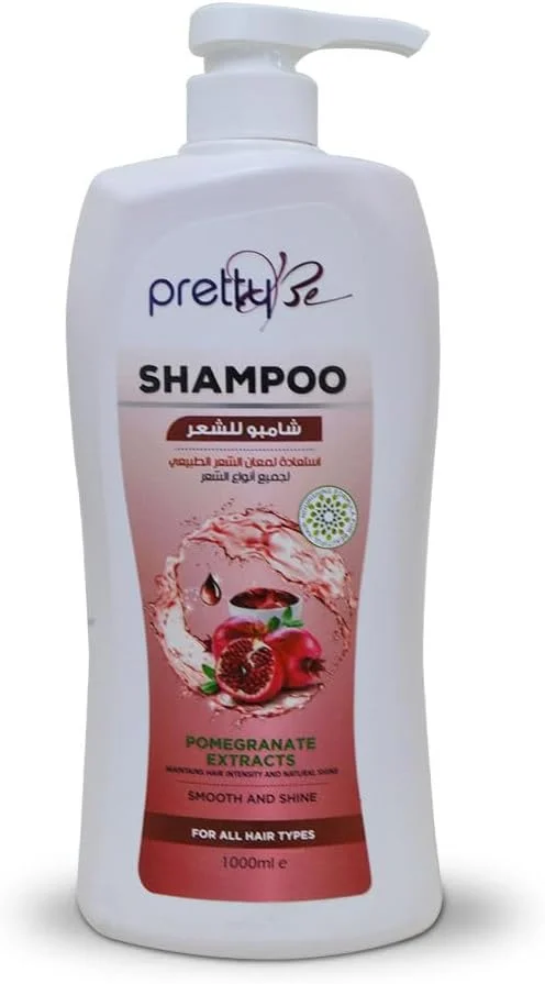 شامپو پریتی بی با عصاره انار، حفظ کننده شدت رنگ و درخشش طبیعی مو | صاف و درخشان کننده | مناسب برای انواع مو 1000 میلی لیتر