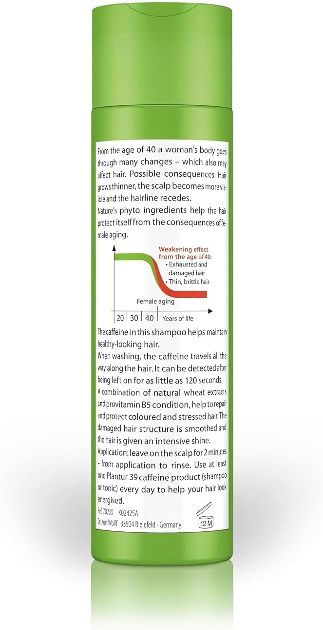 شامپو فیتو-کافئین Plantur 39 برای موهای رنگ شده و آسیب دیده، 250 میلی لیتر شامپو فیتو-کافئین Plantur 39 برای موهای رنگ شده و آسیب دیده، 250 میلی لیتر