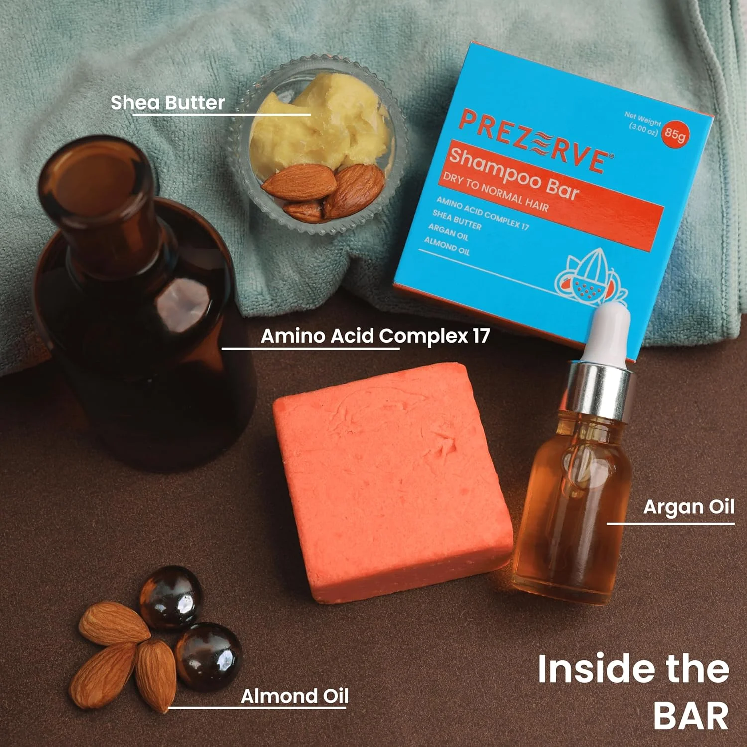 شامپو بار وگان و بدون سولفات Prezerve برای موهای خشک و وز | 85 گرم | بهبود رشد | بازگرداندن درخشش | ایمن برای موهای رنگ شده | مناسب برای آقایان و بانوان | بدون پارابن، مواد شیمیایی و صابون شامپو بار وگان و بدون سولفات Prezerve برای موهای خشک و وز | 85 گرم | بهبود رشد | بازگرداندن درخشش | ایمن برای موهای رنگ شده | مناسب برای آقایان و بانوان | بدون پارابن، مواد شیمیایی و صابون