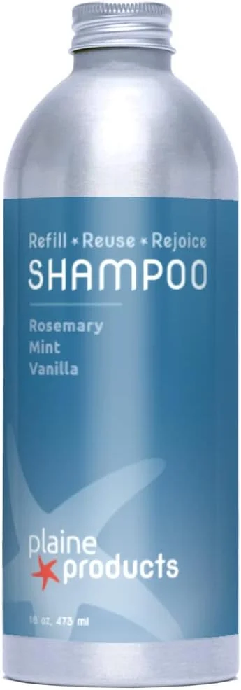 شامپو قابل بازگشت و شارژ مجدد پلین پروداکتس ۴۷۰ میلی لیتر، رزماری، نعناع، وانیل (شارژ مجدد بدون پمپ)