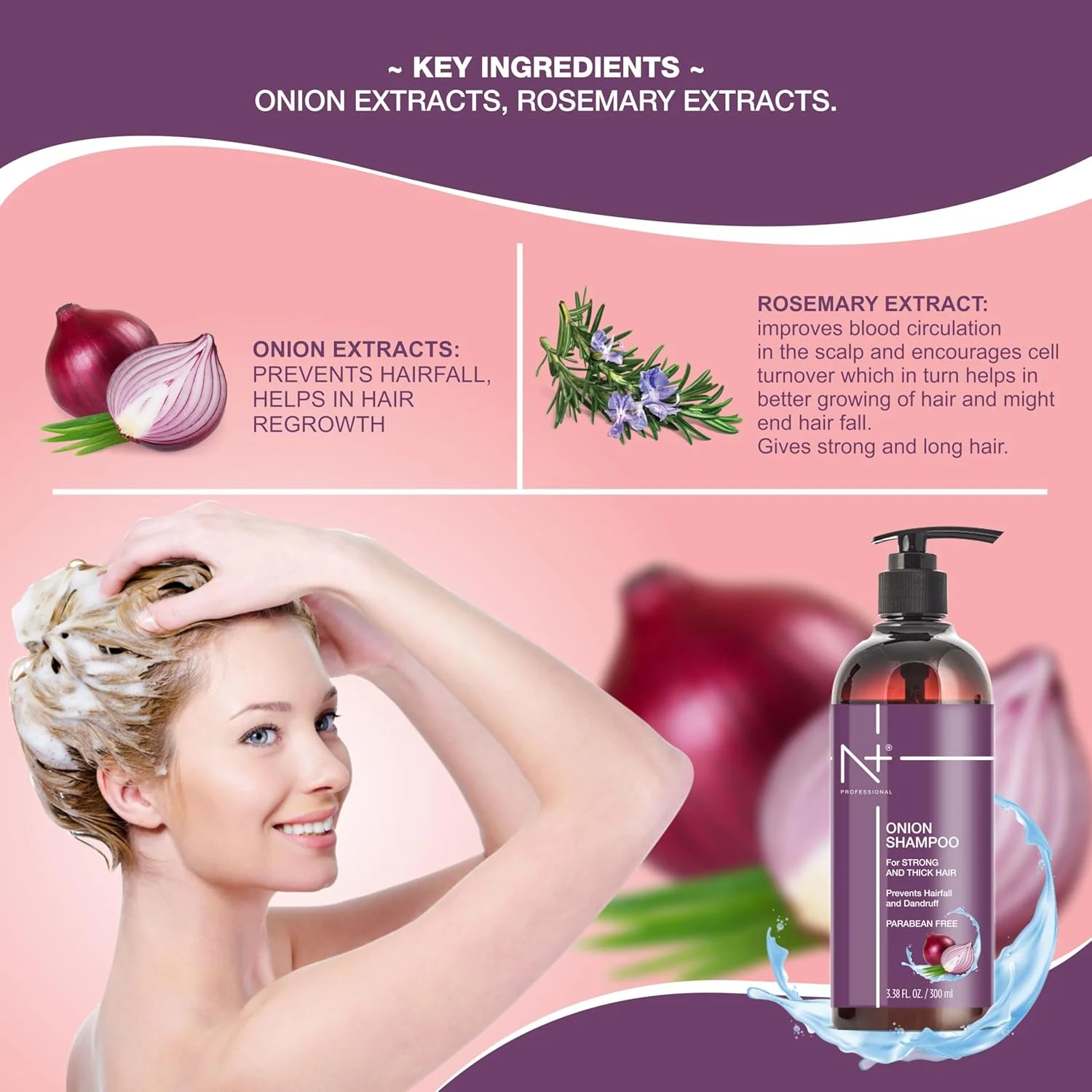 شامپو پیاز حرفه ای اِن پلاس، 300 میلی لیتر
