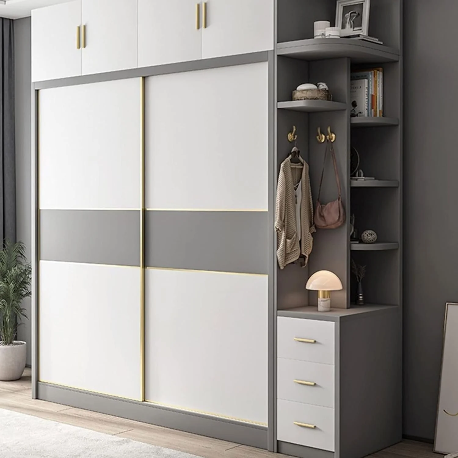 کمد لباس تیاندیافوای، کمد لباس با ظرفیت بزرگ، کمد لباس دو آویز، کابینت مونتاژ تقویتشده کشویی چوبی کمد لباس تیاندیافوای، کمد لباس با ظرفیت بزرگ، کمد لباس دو آویز، کابینت مونتاژ تقویتشده کشویی چوبی