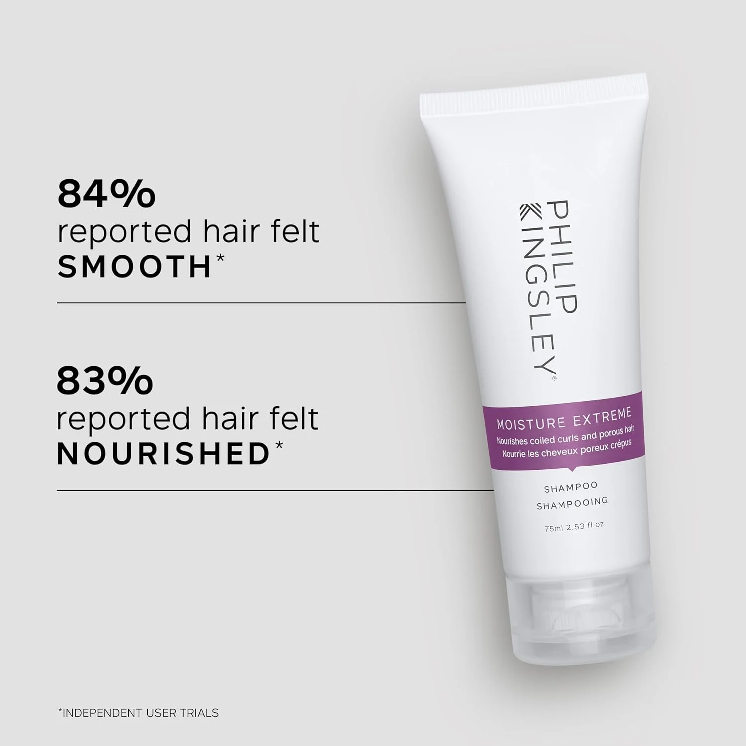 شامپو فوق العاده غنی کننده رطوبت فیلیپ کینگزلی برای موهای فر، خشک و آسیب دیده، مرطوب کننده و درخشان کننده، 75 میلی لیتر