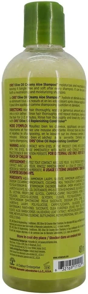 شامپو کرمی روغن زیتون و آلوئه ورا او آر اس - 481 میلی لیتر