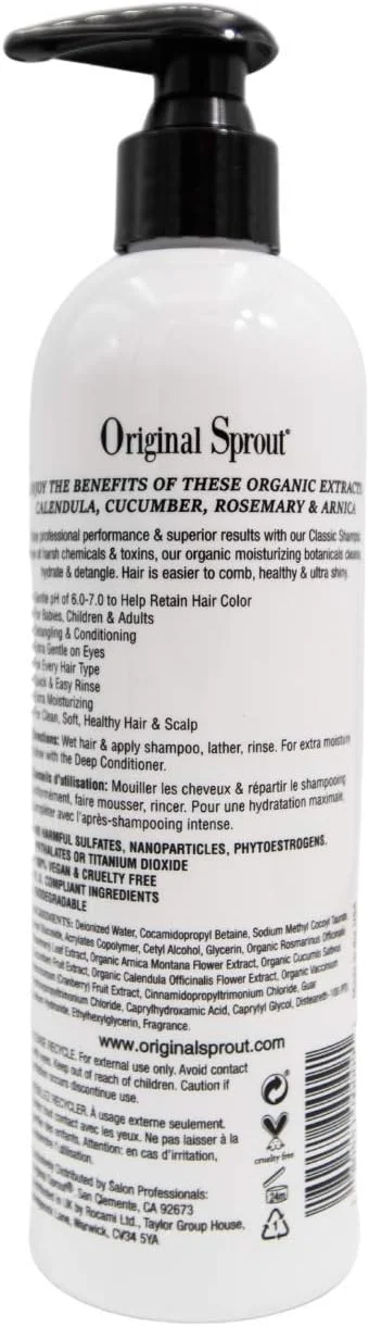 شامپو طبیعی اورجینال اسپراوت. شامپو ارگانیک بدون سولفات برای مراقبت کامل از موهای طبیعی. 355 میلی لیتر (دو عددی)