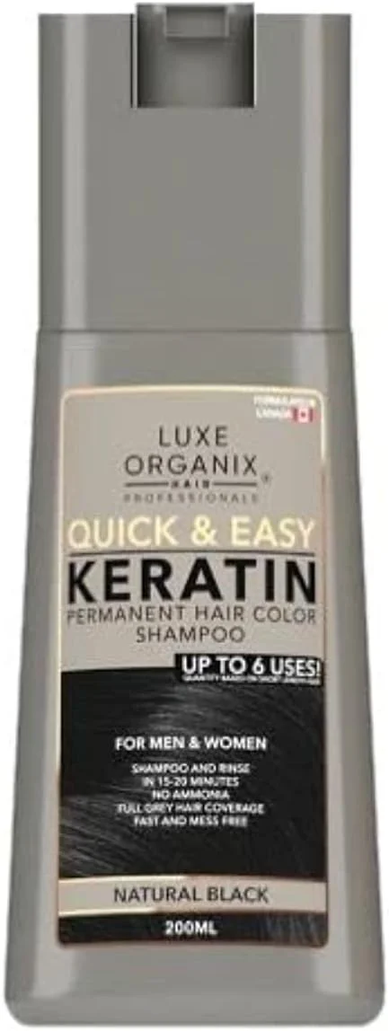 شامپو رنگ مو دائمی لوکس ارگانیکس، 200 میلی لیتر (مشکی طبیعی)