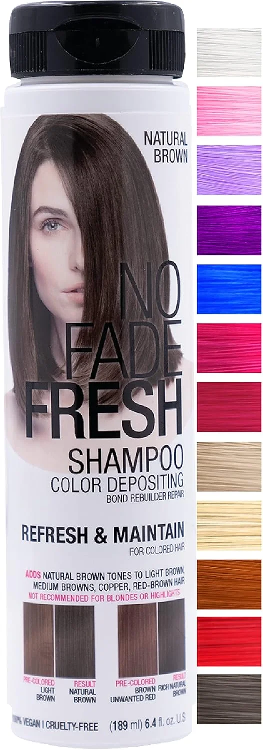 شامپو رنگساژ قهوه ای طبیعی NO FADE FRESH - رنگ موی نیمه دائمی با BondHeal Bond Rebuilder - رنگ موی قهوه ای برای موهای تیره 190 میلی لیتر