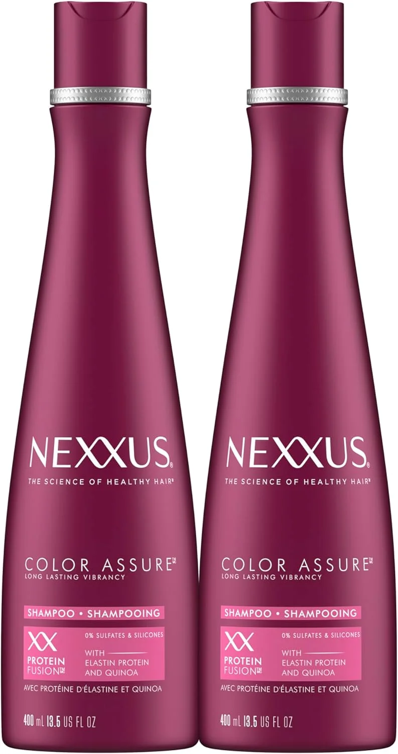 شامپو محافظ رنگ مو نکسوس سری Color Assure بدون سولفات و سیلیکون حاوی پروتئین، حجم 400 میلی لیتر (بسته 2 عددی)