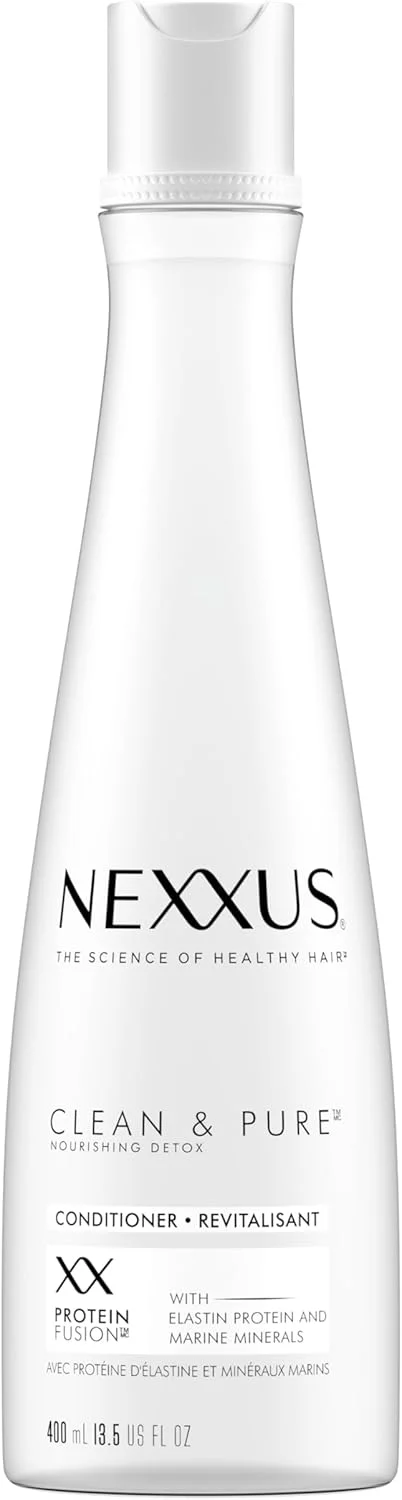 نرم کننده موی سر نکسوس مدل Clean and Pure، مراقبت از موهای تغذیه شده، حاوی پروتئین فیوژن، فاقد سیلیکون، رنگ و پارابن، حجم 400 میلی لیتر