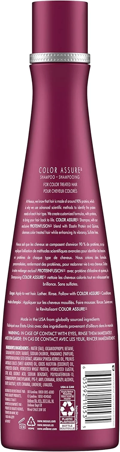 شامپو محافظ رنگ مو نکسوس سری Color Assure بدون سولفات و سیلیکون حاوی پروتئین، حجم 400 میلی لیتر (بسته 2 عددی)