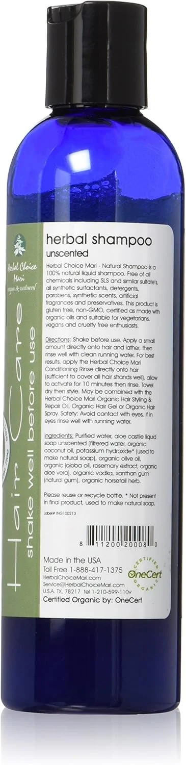 شامپو ماری طبیعی بدون عطر Nature's Brands Herbal Choice، 8 فلو اونس، ساخته شده با مواد ارگانیک