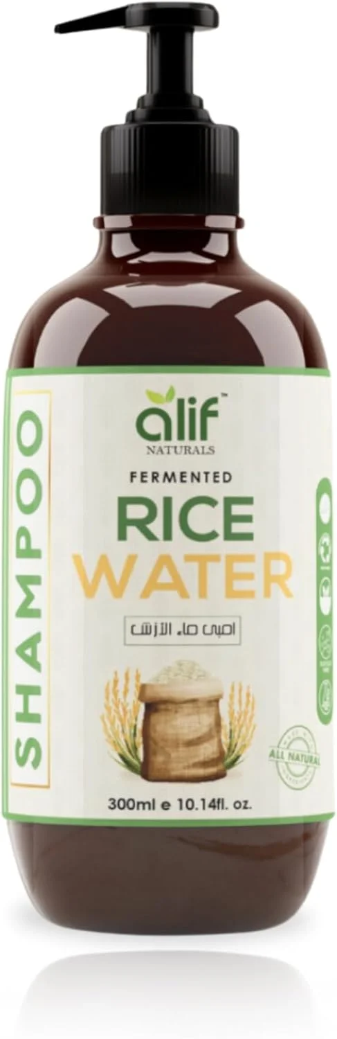 شامپو آب برنج تخمیر شده آلیف نچرالز | فرمول تقویت و رشد کاملا ارگانیک غنی شده با روغن آرگان و کراتین، ضد ریزش مو برای انواع مو - رنگ شده و حالت داده شده