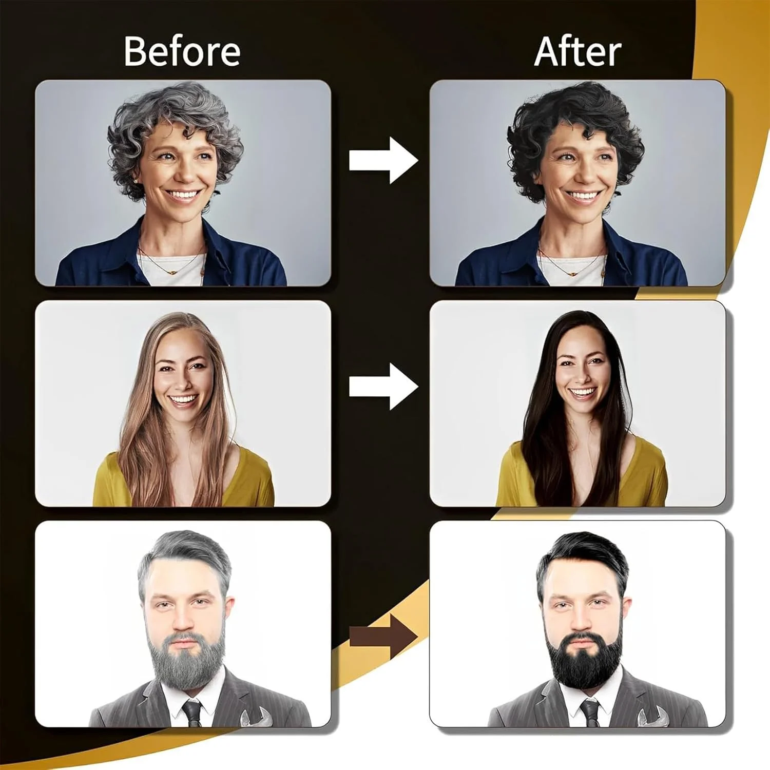 شامپو رنگ مو Mrettick، رنگ طبیعی برای موهای سفید، رنگ موی فوری ماندگار (قهوه ای روشن)