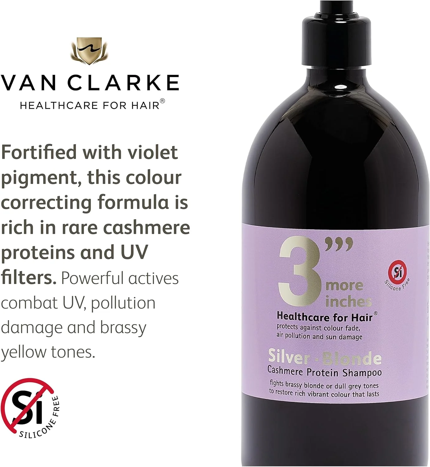 شامپو نقره ای بلوند 3'''More از تری مور اینچز - اصلاح کننده رنگ موهای بلوند - مبارزه با ته رنگ مسی - فاقد سولفات و سیلیکون