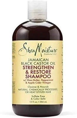 شامپو تقویت کننده، رشد دهنده و ترمیم کننده روغن کرچک سیاه جامائیکایی Shea Moisture، ۳۸۴ میلی لیتر شامپو تقویت کننده، رشد دهنده و ترمیم کننده روغن کرچک سیاه جامائیکایی Shea Moisture، ۳۸۴ میلی لیتر