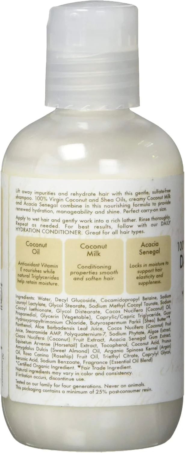 شامپو آبرسان روزانه روغن نارگیل بکر Shea Moisture مناسب برای خانم ها و آقایان، 94 میلی لیتر