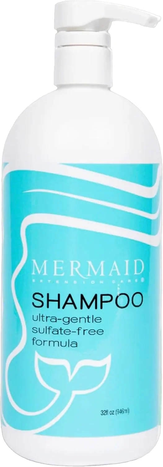 شامپو مراقبت از موهای اکستنشن پری دریایی | پاک کننده ملایم بدون روغن مناسب سالن، محصول آبرسان ایمن برای موهای رنگ شده | فرمول گیاهی بدون سولفات و پارابن، وگان و محافظ رنگ مو | (شامپو)
