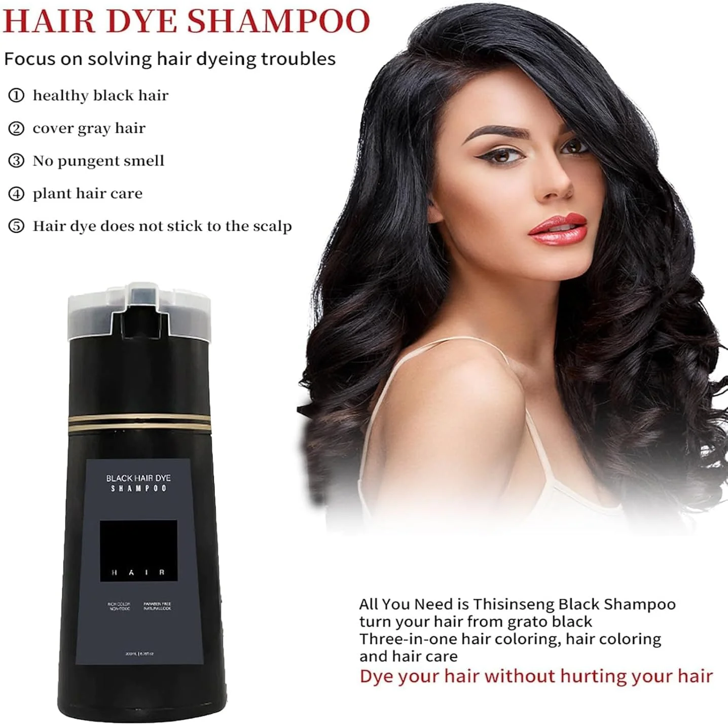 شامپو رنگ مو Mhepzol، شامپو رنگ فوری مو، شامپو رنگ مو برای پوشش مو، پوشش فوری موهای سفید، رنگ طبیعی و مراقبت ملایم برای آقایان و بانوان