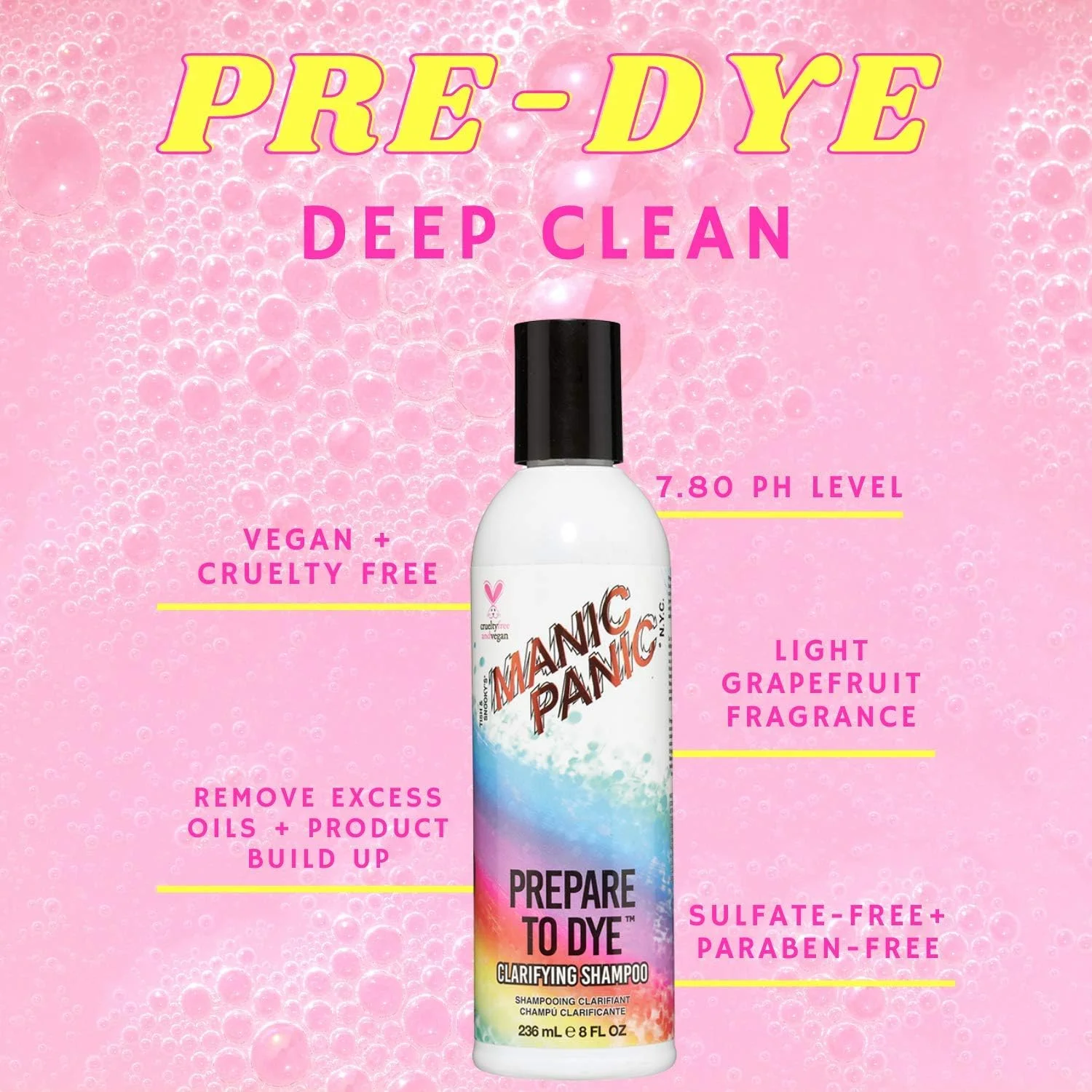 شامپو پاک کننده مو قبل از رنگ مانیک پانیک (236 میلی لیتر)