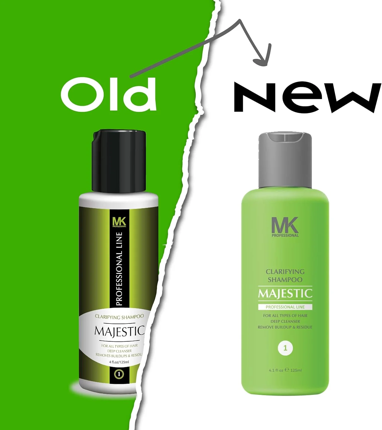 شامپو کراتین حرفه ای مجستیک MK، پاک کننده عمیق مناسب انواع مو، 125 میلی لیتر