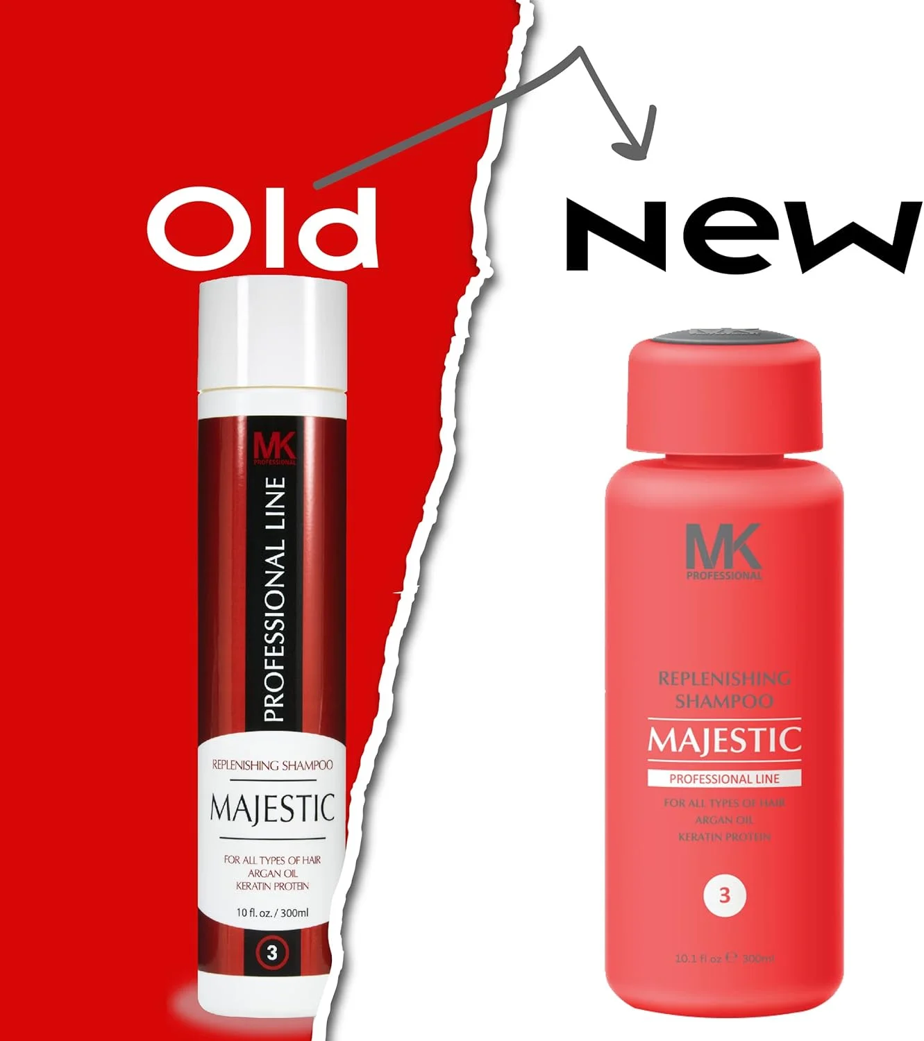 شامپو ترمیم کننده موهای مجستیک کراتین حاوی روغن آرگان مناسب بانوان، 300 میلی لیتر