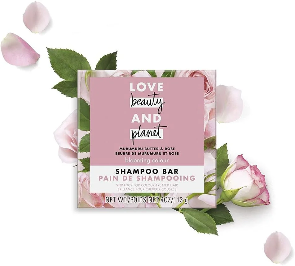 لاو بیوتی اند پلنت شامپو بار محافظ رنگ مو حاوی کره مورومورو و گل رز، مناسب موهای رنگ شده، 113 گرم