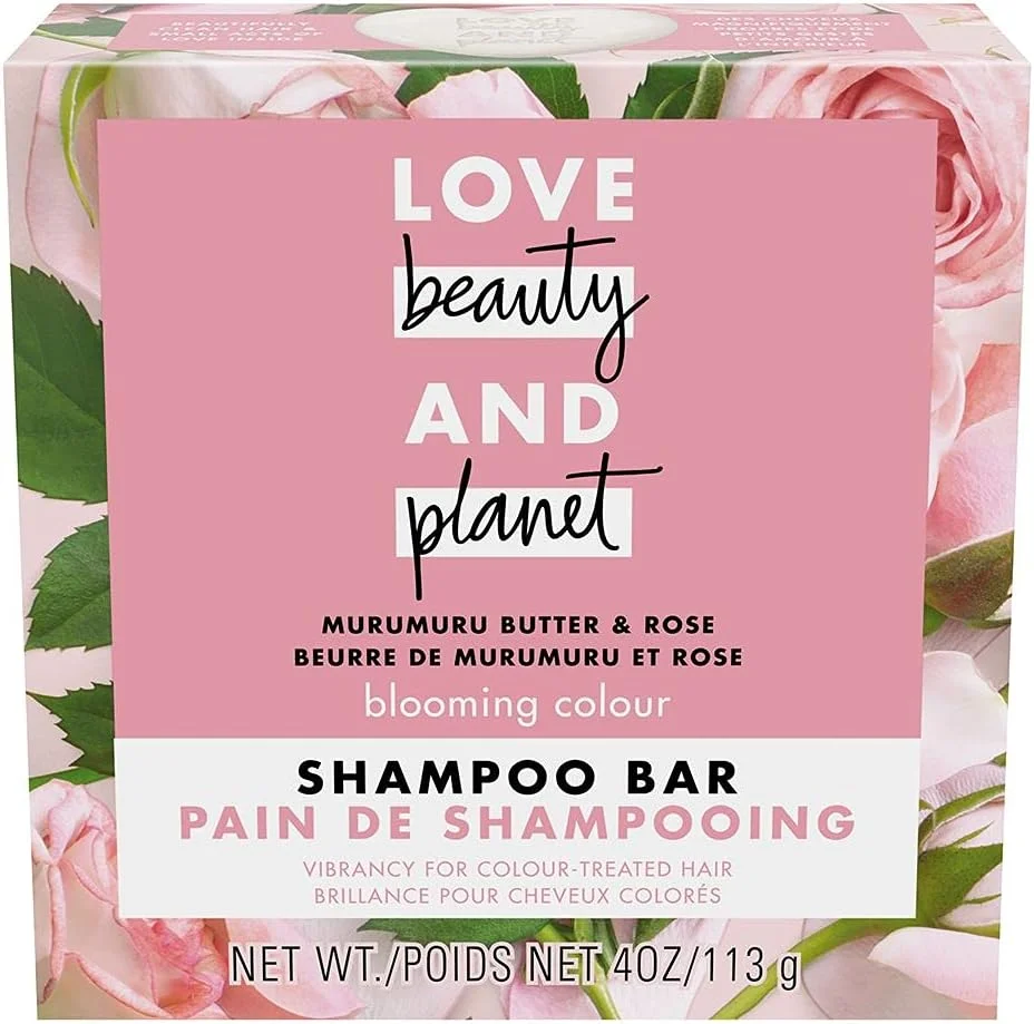 لاو بیوتی اند پلنت شامپو بار محافظ رنگ مو حاوی کره مورومورو و گل رز، مناسب موهای رنگ شده، 113 گرم