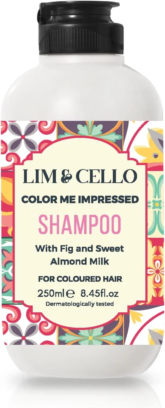 شامپو تثبیت کننده رنگ مو لیم اند چلو مدل Color Me Impressed با عصاره انجیر و شیر بادام شیرین، فرمول آنتی اکسیدانی، فرمول با pH پایین، باعث شادابی رنگ مو، ساخت ایتالیا، 250 میلی لیتر