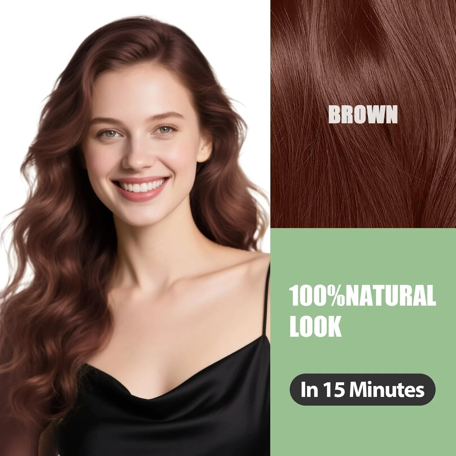 شامپو رنگ موی مشکی LBOYLOVE® برای زنان و مردان، پوشش موهای سفید، شامپو رنگ موی گیاهی طبیعی 3 در 1، برای موهای خاکستری، رنگ موی گیاهی طبیعی، رنگ نیمه دائمی (قهوه ای)