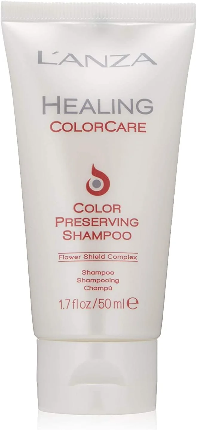 شامپو محافظ رنگ مو لAnza Healing ColorCare، برای موهای رنگ شده، از رنگ مو محافظت و آن را احیا می کند در حالی که مو را ترمیم می کند، شامپو روزانه بدون سولفات برای زنان (50 میلی لیتر)