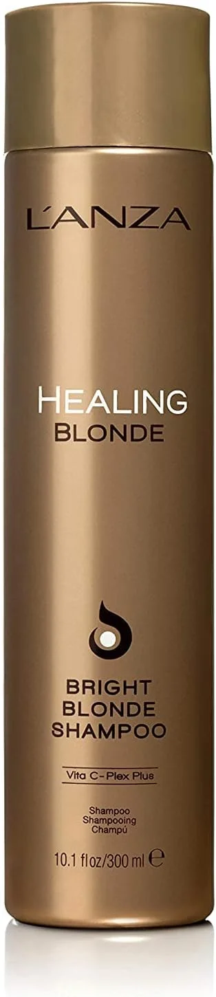 شامپو روشن کننده موهای بلوند L'ANZA Healing، فرموله شده برای موهای بلوند طبیعی و دکلره شده - افزایش درخشندگی و روشنایی ضمن ترمیم، با فرمولاسیون بدون سولفات، بدون پارابن و بدون گلوتن (10.1 Fl Oz)