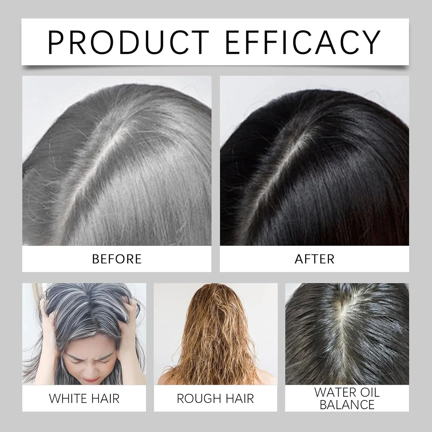 شامپو رنگ موی طبیعی بادوام، رنگ موی گیاهی برای پوشش موهای سفید، رنگ موی مغذی گیاهی، شامپو رنگ موی تک عاملی گلدار، عصاره های گیاهی مختلف برای مراقبت از مو (مشکی)