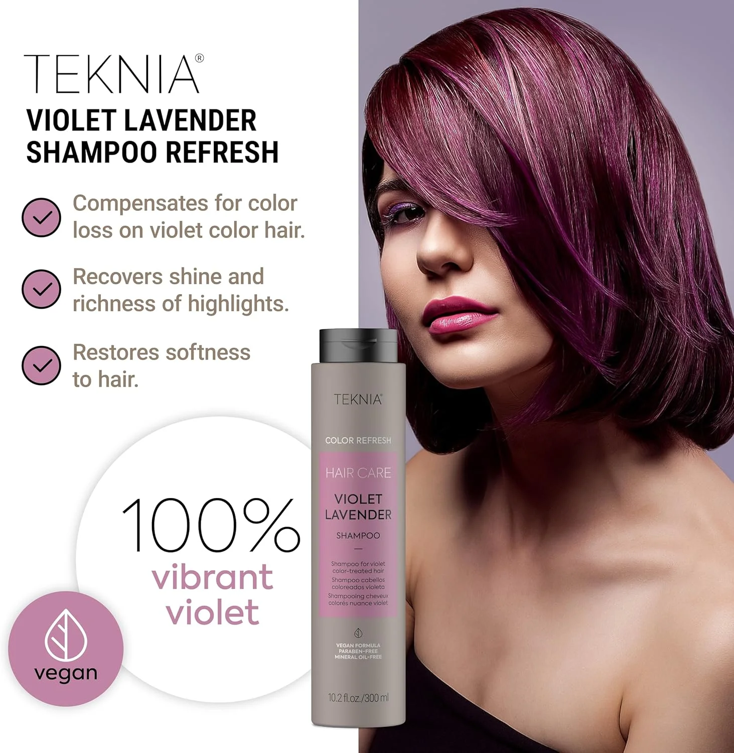 شامپو طراوت بخش رنگ موی بنفش و یاسی لاکمه TKN - حجم 300 میلی لیتر