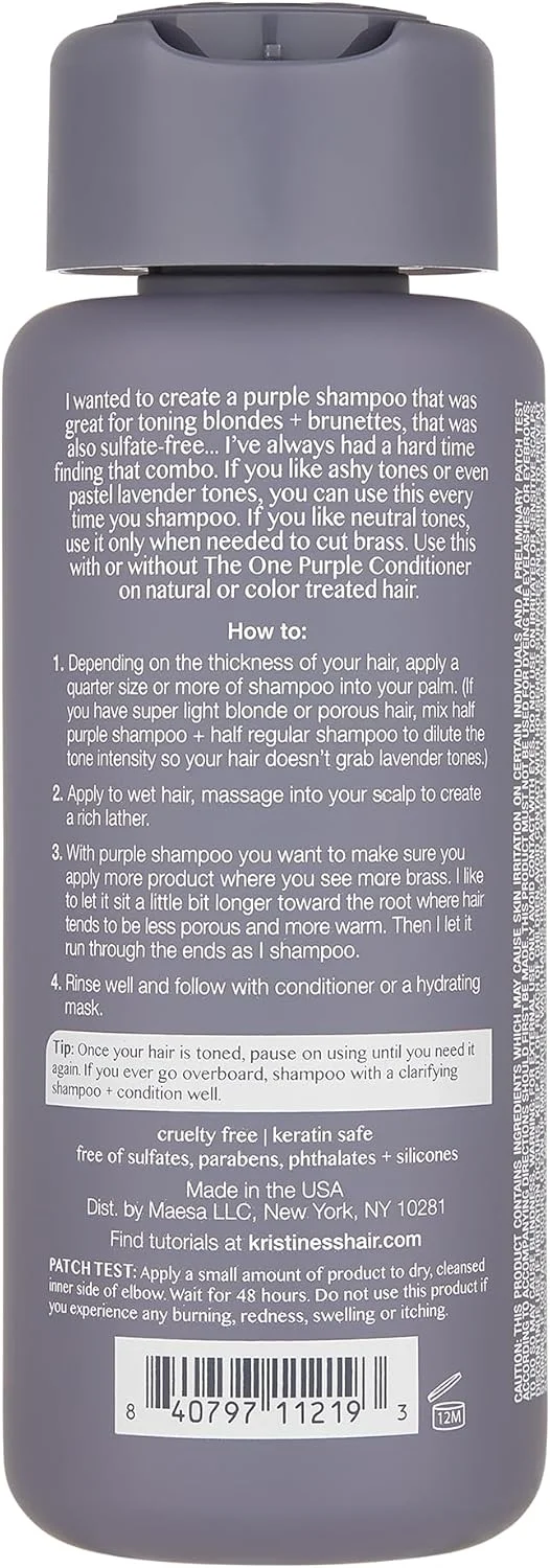 شامپو بنفش Kristin Ess مدل The One مناسب برای خانم ها و آقایان، 295 میلی لیتر