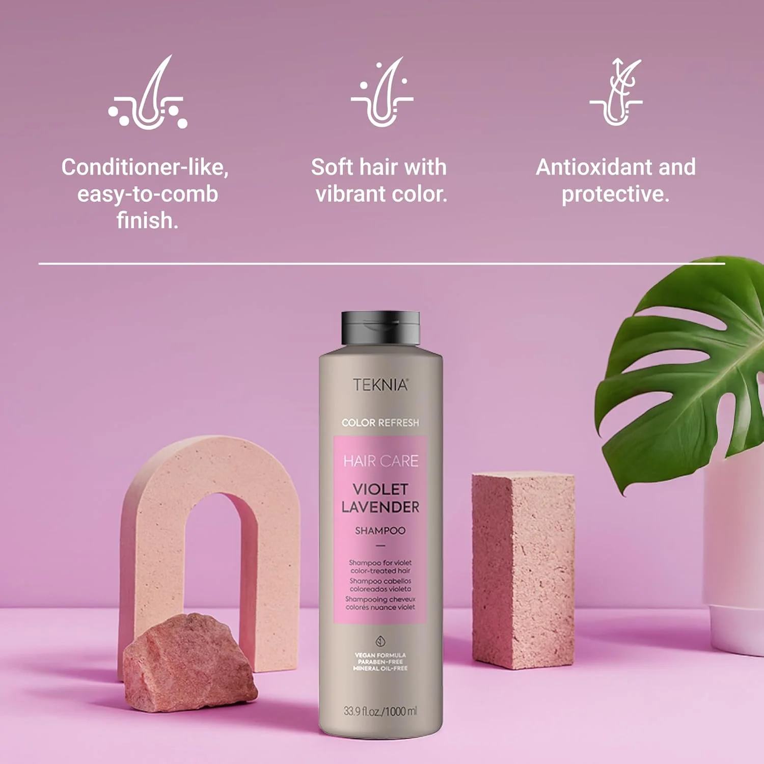 شامپو طراوت بخش رنگ موی بنفش اسطوخودوس لاکمه تکنیا - 1000 میلی لیتر