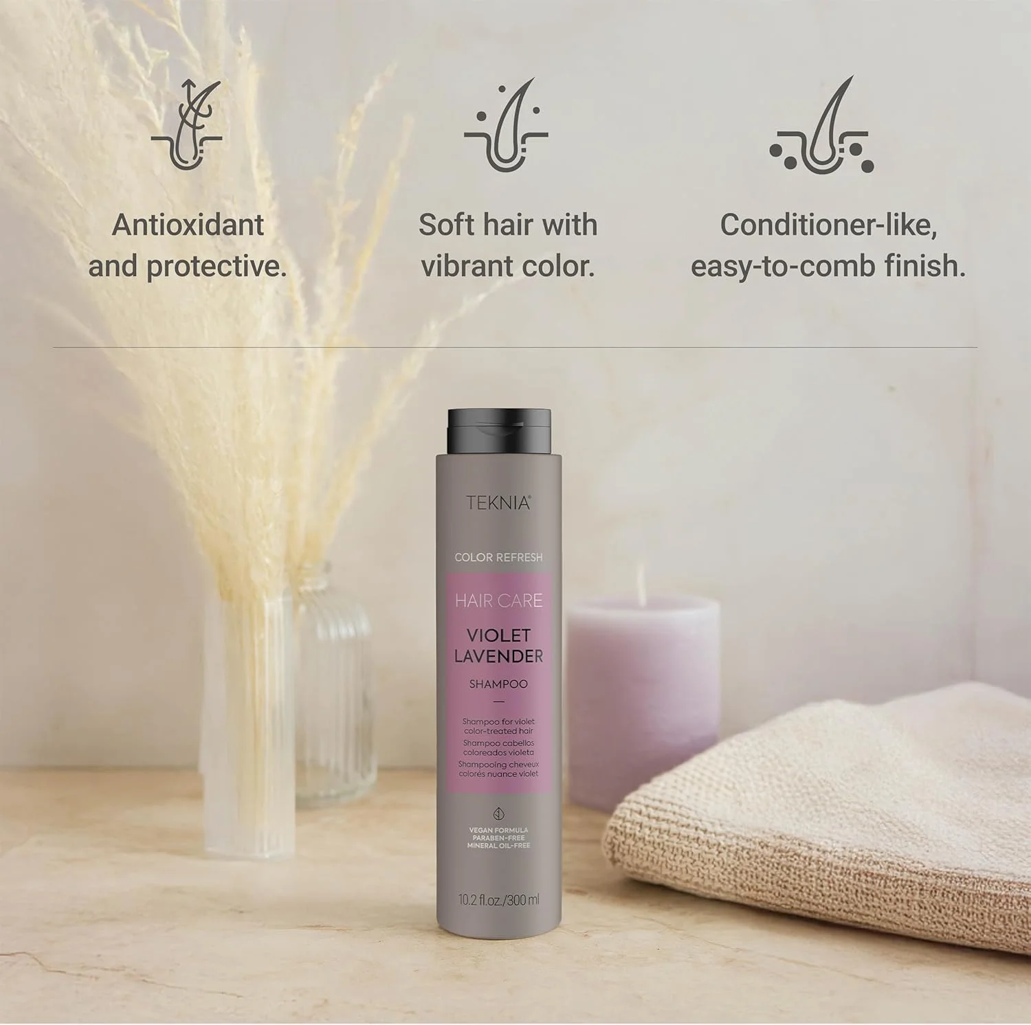 شامپو طراوت بخش رنگ موی بنفش و یاسی لاکمه TKN - حجم 300 میلی لیتر