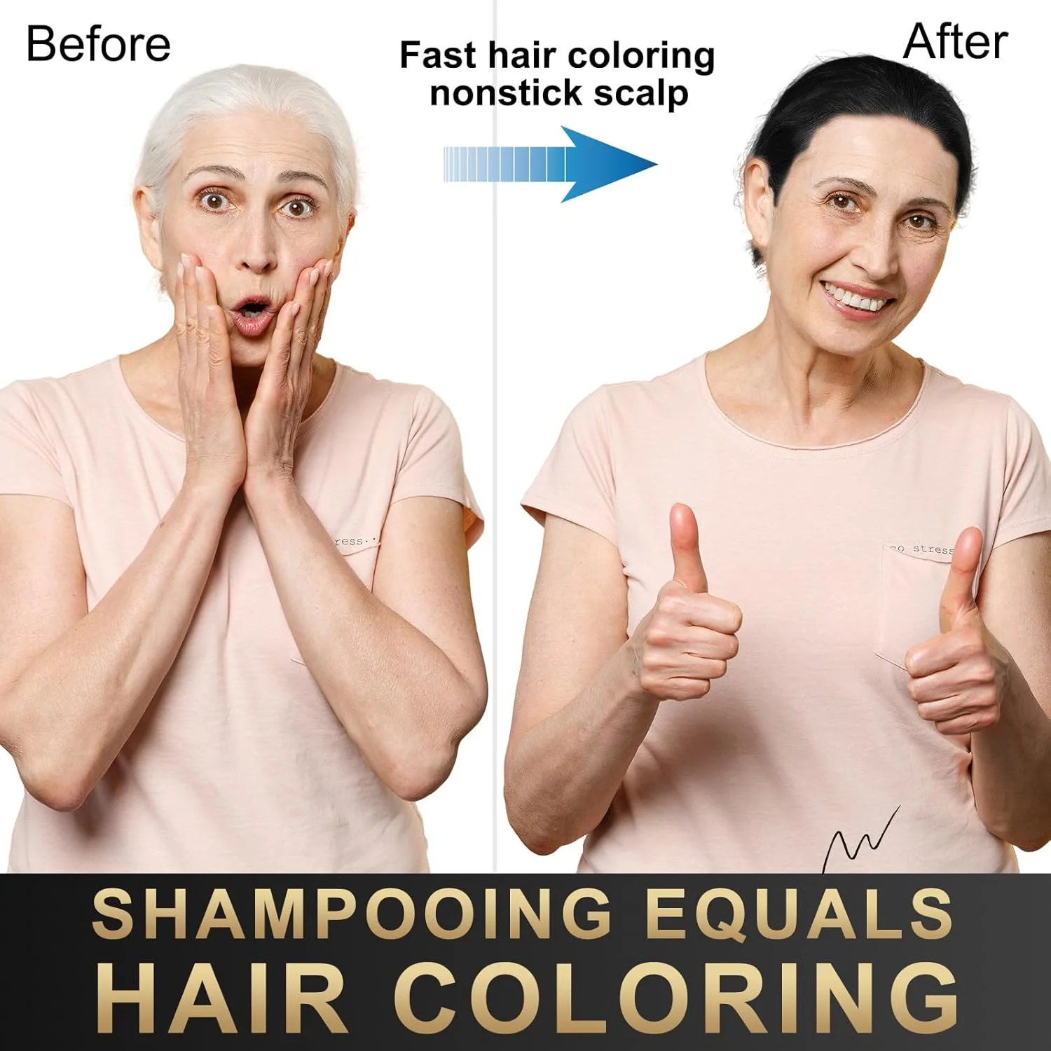 شامپو رنگ موی مشکی KOYSOY 3 در 1، پوشش 100% موهای سفید، شامپو رنگ موی مشکی می تواند از رفتن به سالن برای رنگ کردن موهایتان جلوگیری کند، شامپو موی مشکی راحت و موثر. (500 میلی لیتر)