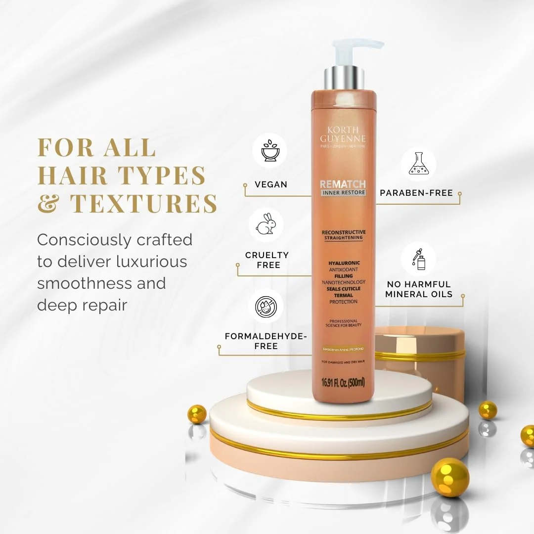 شامپو کراتینه ترمیم کننده و صاف کننده مو کرث گایین حاوی هیالورونیک اسید حجم 500 میلی لیتر