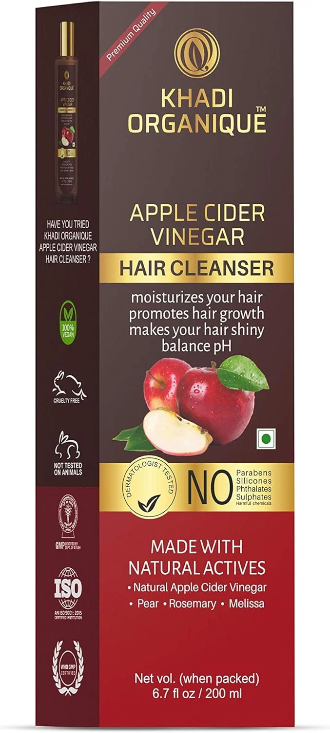 شوینده مو سرکه سیب خادی ارگانیک 200 میلی لیتر